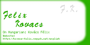 felix kovacs business card